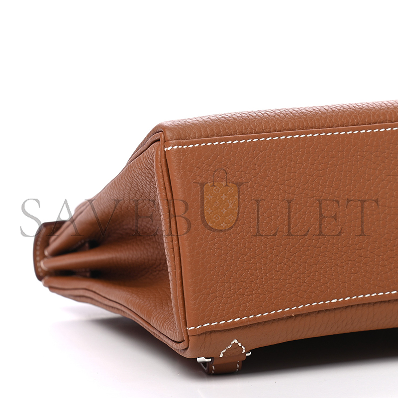 H**mes master taurillon clemence kelly ado backpack gold (23*22*10cm)